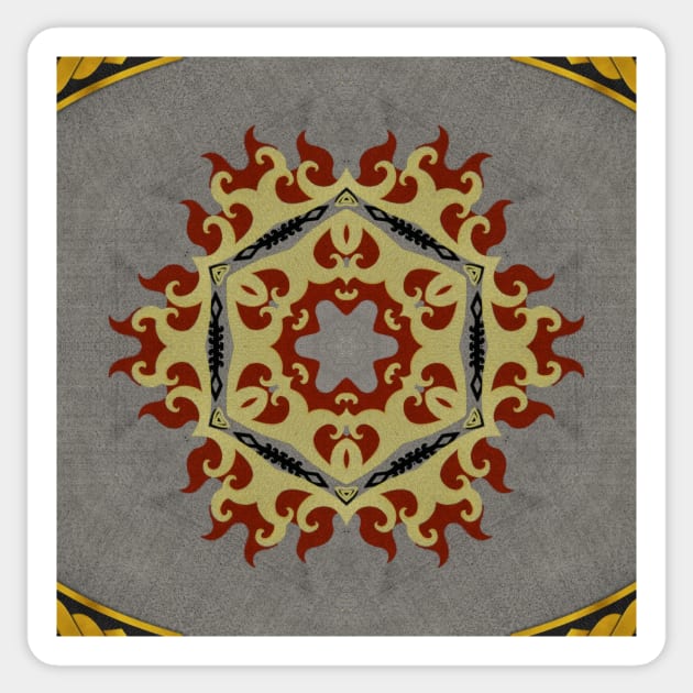 Ornate Kaleidoscope based on Crimson Defiance (Seamless) 20 Sticker by Swabcraft